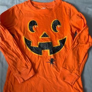 Carter's Bright Orange Pumpkin Graphic Long Sleeve Tee